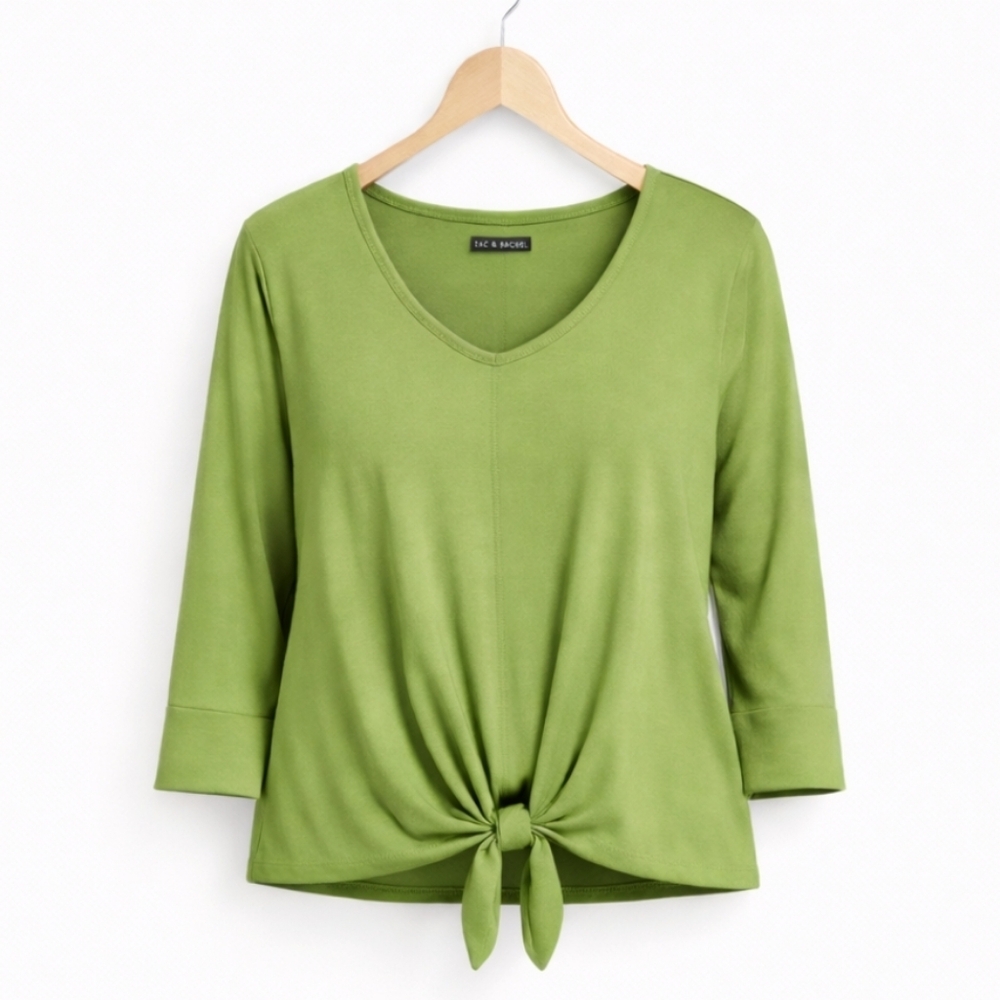 Zac and Rachel Lime Green Twist Front Top Sz XL